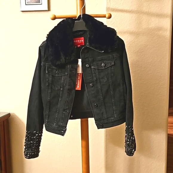 Guess Jackets & Blazers - NWT Guess Black Denim Jacket, Small